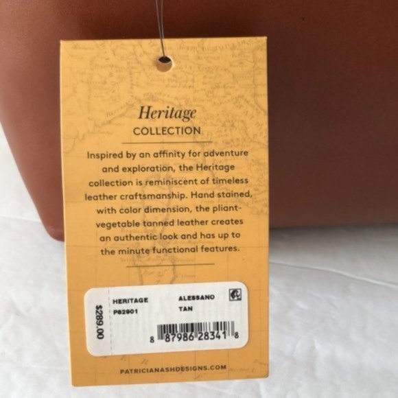 Patricia Nash Alessano Leather Handbag Tote Tan Brown Handbag Purse - Picture 13 of 14